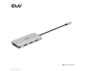 CLUB3D CSV-1547 hub & concentrateur USB 3.2 Gen 2 (3.1 Gen 2) Type-C 10000 Mbit/s Noir, Argent