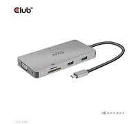 Club3D Hub USB Gen1 Type-C CSV-1594 9-en-1 – HDMI, VGA, 2× USB-A, RJ45, SD/MicroSD
