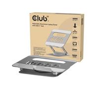 Club3D CSV-2554 Support réglable en aluminium pour ordinateur portable avec hub USB-C