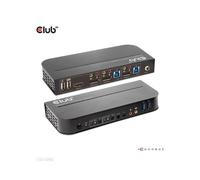 CLUB3D CSV-7210 Switch KVM 2 Ports HDMI/DisplayPort 4K Ultra HD 60Hz, USB 3.2 Gen 1, Audio 3.5mm, Alimentation 5V CC, Compatible Windows/macOS/Linux