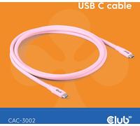 Club3D Lifestyle câble USB-C PD 240W,20Gbps 2m rose p/p retail