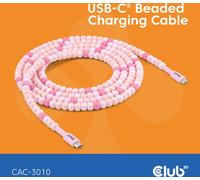 Club3D Lifestyle USB-C Perlen-Kabel PD60W,480Mbps 2m rosa retail