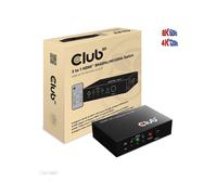 CLUB3D Switch HDMI 3:1 CSV-1381, HDMI 2.1a, 8K Ultra HD (7680x4320) 60Hz, Bande passante 120Hz, HDCP 2.2, Alimentation 5V DC, Noir