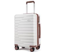 CLUCI Bagage à main avec roulettes pivotantes, valise rigide légère PC bagage rigide avec serrure TSA, cabine de 50,8 cm, Beige/marron, 24