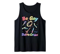 Clue Be Gay Solve Crime Colorful Weapons Distressed Style Débardeur