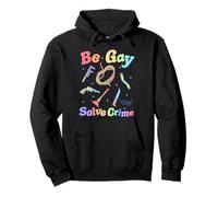 Clue Be Gay Solve Crime Colorful Weapons Distressed Style Sweat à Capuche