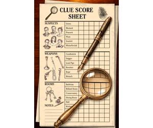 Clue Score Sheets: Classic-Style Mystery Deduction Sheets - Small, Non-Perforated Pages Designed for Easy Handling and Privacy
