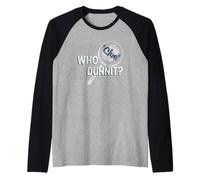 Clue Who Dunnit? Searching Clues Distressed Style Art Manche Raglan