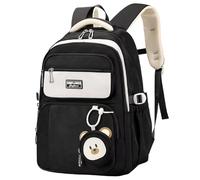 Clufar Cartable Fille Primaire CE2 Sac a Dos College Fille Kawaii Sac à Dos College Homme Femme Adolescent Leger Antivol pour Scolaire Ecole Voyage,Noir