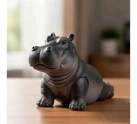 Clumsy Yoga Master Hippopotame - Le yogi adorablement imparfait, figurine d'hippopotame en résine imprimée 3D, sculptures de méditation uniques pour décoration de bureau pour la maison et le bureau