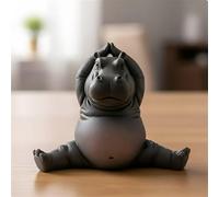 Clumsy Yoga Master Hippopotame - Le yogi adorablement imparfait, figurine d'hippopotame en résine imprimée 3D, sculptures de méditation uniques pour décoration de bureau pour la maison et le bureau