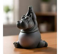 Clumsy Yoga Master Hippopotame, le yogi adorablement imparfait, figurine d'hippopotame en résine imprimée 3D, décoration de yoga, sculpture de méditation unique pour la maison et le bureau