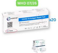 Clungene Covid-19 Antigène Corona Auto-test rapide (test amateur) 100 pièces MHD 07/26| 20x paquet de 5 | ID : 2099 | Tests parahealth S (5 pièces, MHD 12/25)