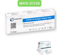 Clungene Covid-19 Antigène Corona Auto-test rapide (test amateur) 5 pièces MHD 07/26| 1x 5er Pack | ID : 2099 | Tests de parahealth S (5 pièces, MHD 12/25)