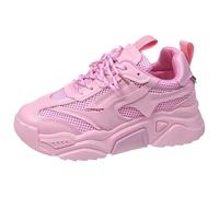 Clunky Sneakers pour Femmes - Baskets à Semelle Épaisse Style Dad Shoes, Respirantes et Confortables pour Une Silhouette Rehaussée u Quotidien (Pink, 35)
