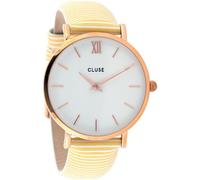 Cluse Montre Femme Minuit Rose Gold Blanc-Sunny Yellow Stripes CL30032