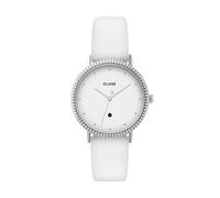 CLUSE Montre Femme Quartz Analogique Bracelet Cuir, Blanc, Le Couronnement