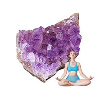 Cluster améthyste, cristaux violets profonds | Améthyste brute élégante, grappe de cristaux d'amathèse naturelle, cristaux de méditation et pierres pour méditation, bureau, travail de travail
