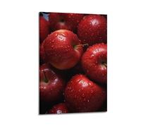 Cluster of Dewy Red Apples Décoration murale moderne à suspendre Motif fruits 60 x 90 cm