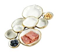 Cluster Serving Bowls, Decorative Nine-Grid Plate, 16.93x11.81x2.36 inches Multi Bowl Platter with Compartments, Snack Serving Dish, Dining Accessory with Easy Use, Tableware Supplies for Snacks