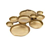 Cluster Serving Tray, Shiny Gold Snack Dishes Set, Multipurpose Appetizer Plates Stylish Table Centerpiece, Elegant Round Cluster Decorative Bowls for Nuts Chips Dip Candies, Parties Home Entertaining