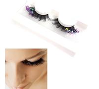 Clusters de cils colorés, clusters d'yash de couleur, Extension de cils Faux cils pailletés, Cils colorés en grappe, cils colorés, grappes de cils de couleur pour le cosplay du nouvel an de Noël