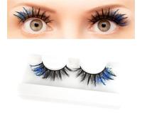 Clusters de cils colorés, extensions de cils colorées | Faux cils Extension de cils à paillettes | Cils colorés en grappe, cils colorés, grappes de cils de couleur pour le cosplay du nouvel an de Noël