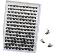 Clusters Lot de 280 extensions de cils individuels réutilisables à réaliser soi-même - Courbure D 60D - Mélange 8 à 16 mm (60D, 8 à 16 mm)