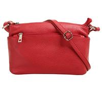 Cluty Sac à bandoulière Cuir & Made In Italy Femme cuir véritable | Fabriqué en Italie, sac à bandoulière, sac messager avec fermeture éclair, sac à bandoulière en cuir de vache 020617
