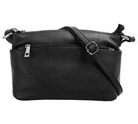 Cluty Sac à bandoulière Cuir & Made In Italy Femme cuir véritable | Fabriqué en Italie, sac à bandoulière, sac messager avec fermeture éclair, sac à bandoulière en cuir de vache 020617