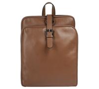 Cluty Sac à dos Damen echt Leder 021227 Fabriqué en Italie, sac à dos avec 3 compartiments principaux, sac à dos de ville avec fermeture magnétique, sac à dos avec fermetures éclair du sol au plafond