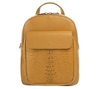 Cluty Sac à dos Femme cuir véritable | Fabriqué en Italie, compartiment smartphone, sac à main, sac bandoulière, sac de ville, gaufrage crocodile 021329