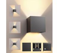 CLV Applique Murale Intérieure 12W, 1000LM Applique Murale Exterieur Blanc Chaud 3000K avec Angle de Faisceau Réglable Lampe Murale Up Down Design IP65 Étanche Lampe de Chevet Chambre Entrée Jardin