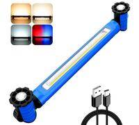 CLV Lampe de Travail Rechargeable 3000LM, Baladeuse Led Mecanicien avec Base Magnétique Lampe Aimantée Led Rechargeable 5000mAh Projecteur Mecanicien 6 Modes 3 Luminosité, IP65 pour Garage Camping