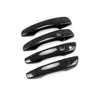 CLVCCZTZGW Couvercle De Poignée Porte Voiture En Fiber Carbone Chromé Autocollant Remplacement Capuchon De Clé Pour Peugeot Pour Expert 2017 - 2022(Black,Handle Keyless Enrty)