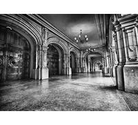 CLVIUJLBKLKSDD Papier Peint Panoramique 3d Architecture Européenne 150cmx105cm Architecture D'Églises En Noir Et Blanc Tableaux Muraux Tapisserie Chambre Salon Décoration Murale