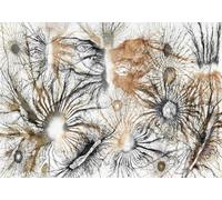 CLVIUJLBKLKSDD Papier Peint Panoramique Branches Noir Et Blanch 400cmx280cm Racines D'Arbres Abstraites Vintage Tableaux Muraux Tapisserie Chambre Salon Décoration Murale