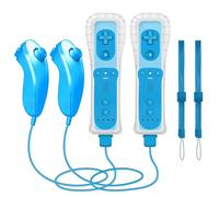 CLVIZCXOM Lot de 2 télécommandes pour Wii/Wii U avec MotionPlus (bleu et bleu)