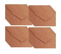 CLVPAI Lot de 40 enveloppes en papier kraft côtelé,C6 Enveloppes Eucalyptus nervurées,Enveloppes à rabat,pour les mariages, les anniversaires, les fêtes et les invitations(Marron)