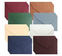 CLVPAI Lot de 40 enveloppes en papier kraft côtelé,C6 Enveloppes Eucalyptus nervurées,Enveloppes à rabat,pour les mariages, les anniversaires, les fêtes et les invitations(8 couleurs)