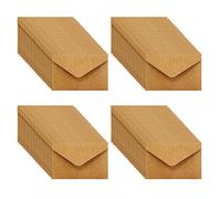 CLVPAI Lot de 80 10,5 * 7cm enveloppes en papier kraft côtelé,Enveloppes Eucalyptus nervurées,pour les mariages, les anniversaires, les fêtes et les invitations(Marron)