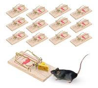 Clvsyh 12 Piège à Souris, Tapette à Souris en Bois Réutilisables, Piege à Appâts en Bois, Piege à Coup, Pièges à Rats pour Maison Et Intérieur Extérieur (Taille 9.8 X 4.8 Cm)