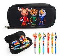 Clvsyh Coffret cadeau de fournitures scolaires avec motifs d'animaux, ensemble de papeterie de coupe de football, trousse à crayons grande capacité, stylo à bille effaçable, fournitures scolaires pour