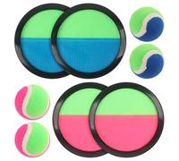 Clvsyh Jouets à Lancer Et à Attraper Balle Raquette Scratch Jeux Set, Enfants Lancer Catch Ball Jouet, avec 4 Disques à Attraper 4 Balles, Jouet De Plage en Velcro pour GarçOns Filles De 3 à 12 Ans