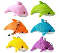 Clvsyh Peluche Dauphin Pendentif, 6Pcs Enfant Peluche Dauphin Pendentif, Porte-clés Poupée en Pel-uche, Animal Porte-Clés, pour Les Fêtes d'enfants