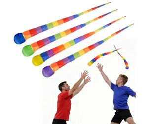 Clvsyh Rainbow Tail Ball Lot de 4 balles de comète avec longue queue, balle en mousse souple pour l'intérieur et l'extérieur