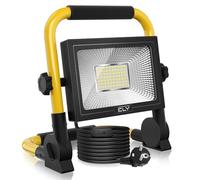 CLY Lampe Chantier 60W 5200LM Projecteur Chantier Led 6500K IP66 Câble 5M | Baladeuse Led Portable Lampe LED Portable Lampe de Travail Lanterne avec Rotation à 180° pour Atelier Garage Bricolage
