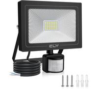 CLY Projecteur Extérieur LED avec Détecteur de Mouvement 35W, 3000LM Spot LED Extérieur Blanc Froid Éclairage Exterieur avec Detecteur 6500K Lampe LED Détecteur de Mouvement IP66 pour Garage, Jardin