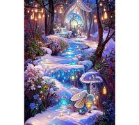 CLYCTIP Kit de peinture diamant painting 5D pour adultes, peinture au point de croix, diamond painting,décoration murale d'intérieur, 30 × 40 cm doré Taille unique