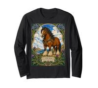 Clydesdale Cheval écossais Highlands Art Nouveau Manche Longue